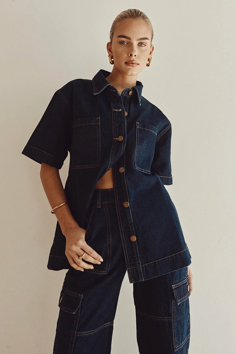 DISSH PIPER INDIGO DENIM JACKET 2 DISSH PIPER INDIGO DENIM JACKET - Image 2