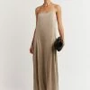 DISSH EVANS STONE SILK SLIP MIDI DRESS