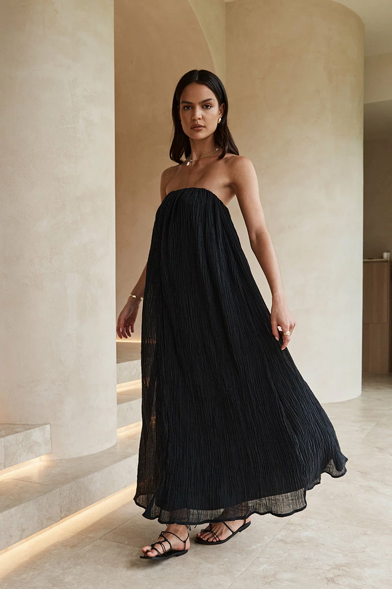 DISSH NICOL BLACK STRAPLESS MIDI DRESS 2 DISSH NICOL BLACK STRAPLESS MIDI DRESS - Image 2