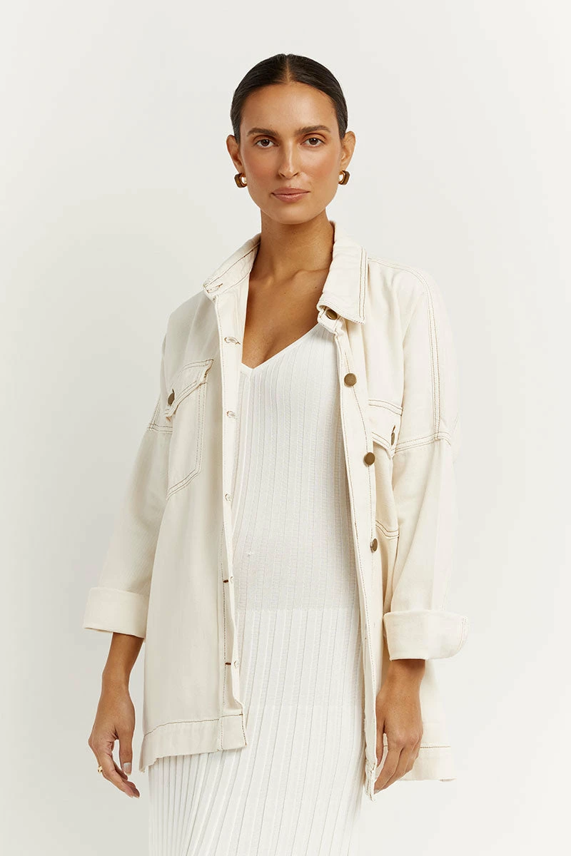 DISSH PERI CREAM DENIM SHACKET 2 DISSH PERI CREAM DENIM SHACKET - Image 2