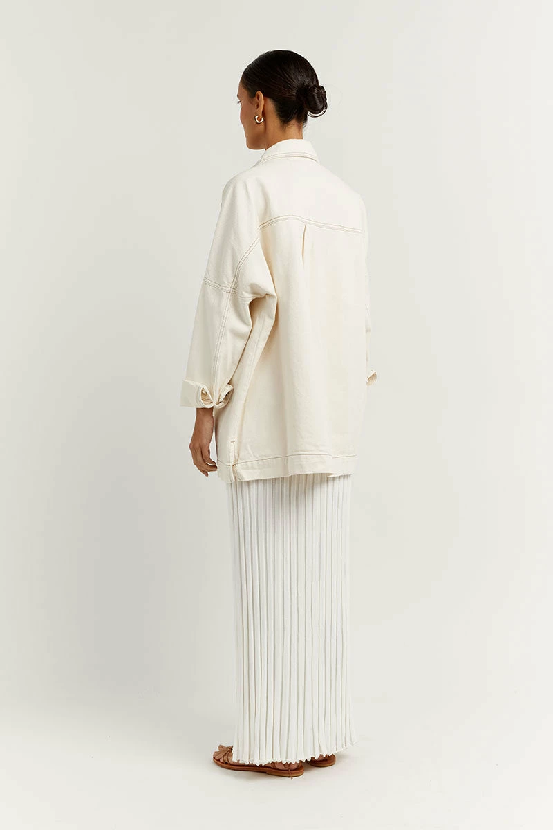 DISSH PERI CREAM DENIM SHACKET 4 DISSH PERI CREAM DENIM SHACKET - Image 4