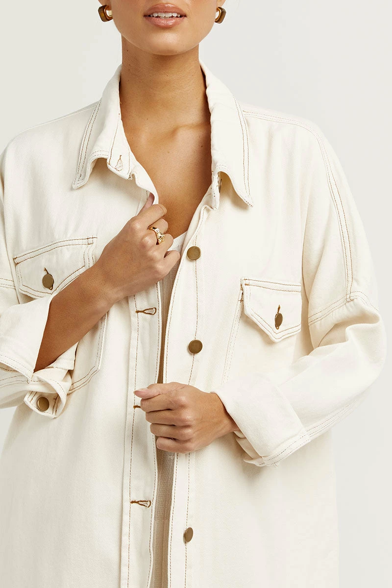 DISSH PERI CREAM DENIM SHACKET 5 DISSH PERI CREAM DENIM SHACKET - Image 5