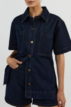 DISSH PIPER INDIGO DENIM JACKET 9 DISSH PIPER INDIGO DENIM JACKET -DISSH all-clothing Shop DCD02016IND.495 14