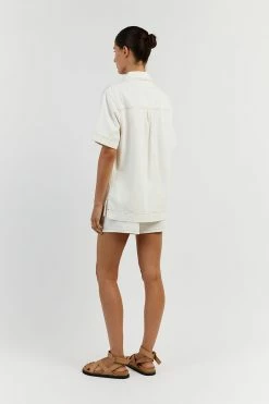 DISSH PIPER OFF WHITE DENIM JACKET 8 DISSH PIPER OFF WHITE DENIM JACKET -DISSH all-clothing Shop DCD02016OW.105 13