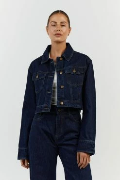 DISSH DEVIN INDIGO CROPPED JACKET