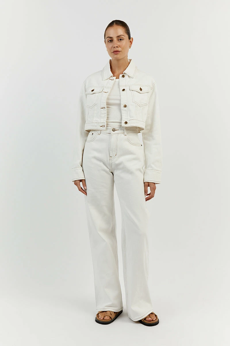 DISSH DEVIN OFF WHITE CROPPED JACKET 2 DISSH DEVIN OFF WHITE CROPPED JACKET - Image 2