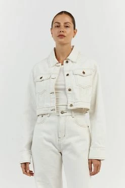 DISSH DEVIN OFF WHITE CROPPED JACKET