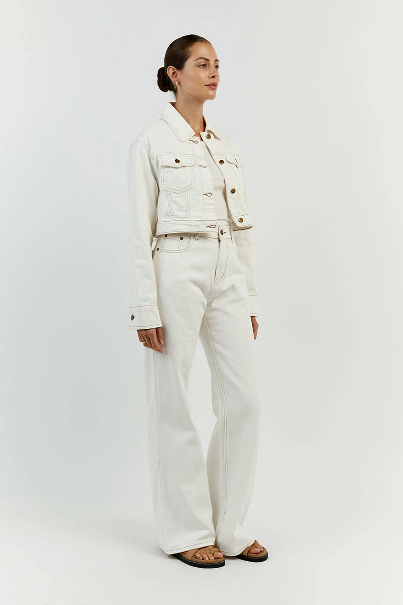 DISSH DEVIN OFF WHITE CROPPED JACKET 3 DISSH DEVIN OFF WHITE CROPPED JACKET - Image 3