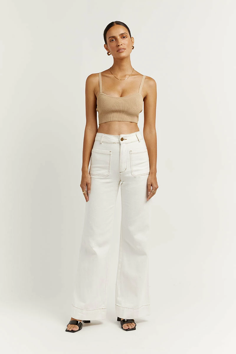 DISSH PERI OFF WHITE WIDE LEG DENIM JEAN 2 DISSH PERI OFF WHITE WIDE LEG DENIM JEAN - Image 2