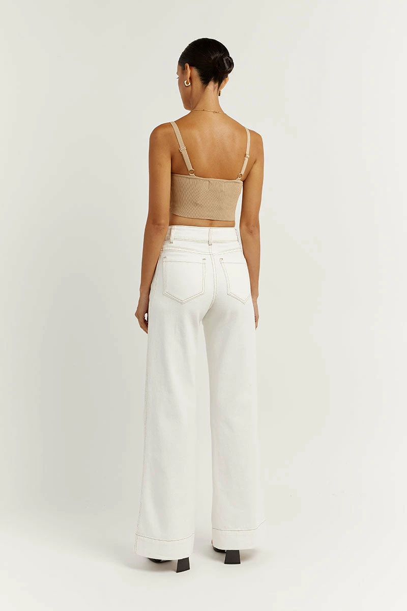 DISSH PERI OFF WHITE WIDE LEG DENIM JEAN 4 DISSH PERI OFF WHITE WIDE LEG DENIM JEAN - Image 4