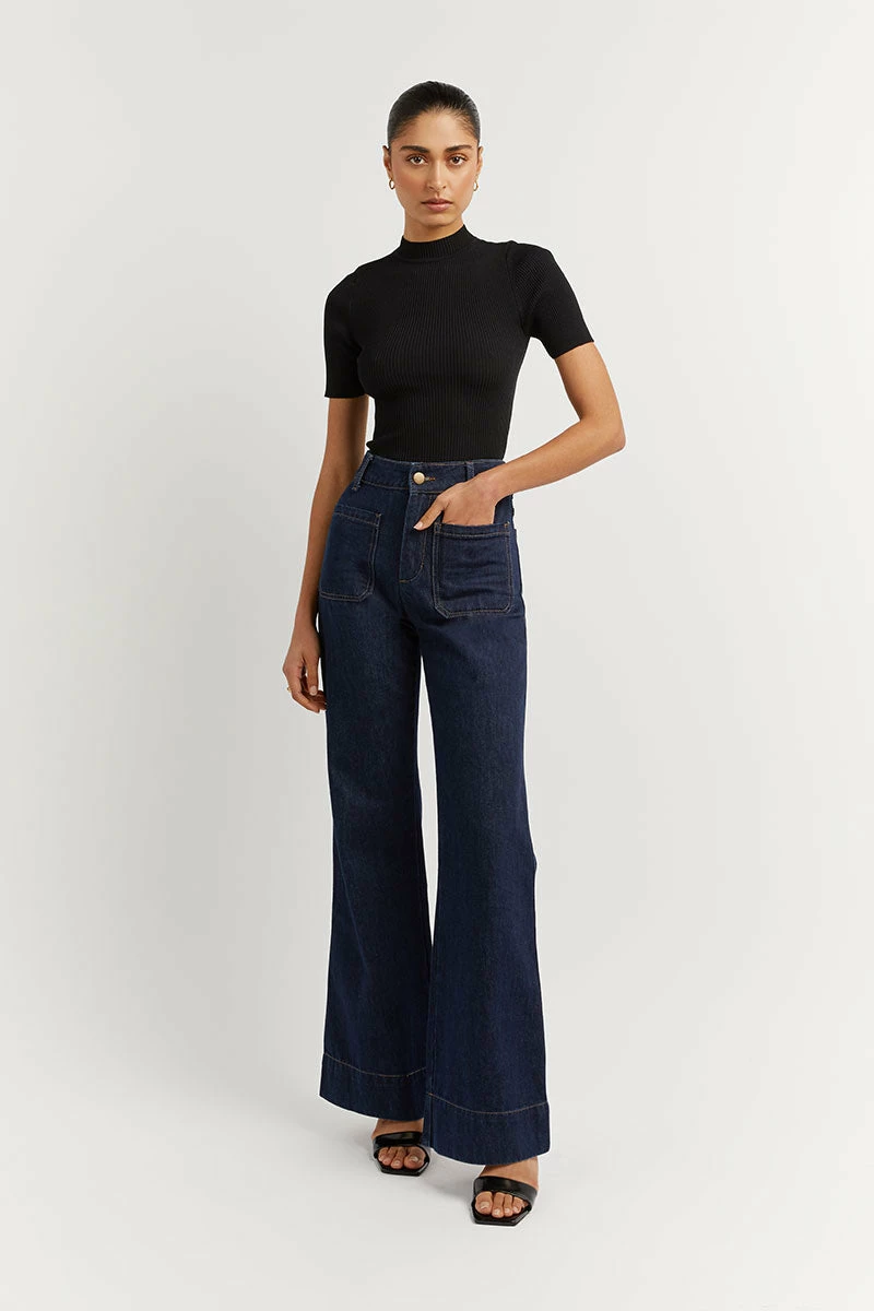 DISSH PERI INDIGO DENIM WIDE LEG JEAN 2 DISSH PERI INDIGO DENIM WIDE LEG JEAN - Image 2