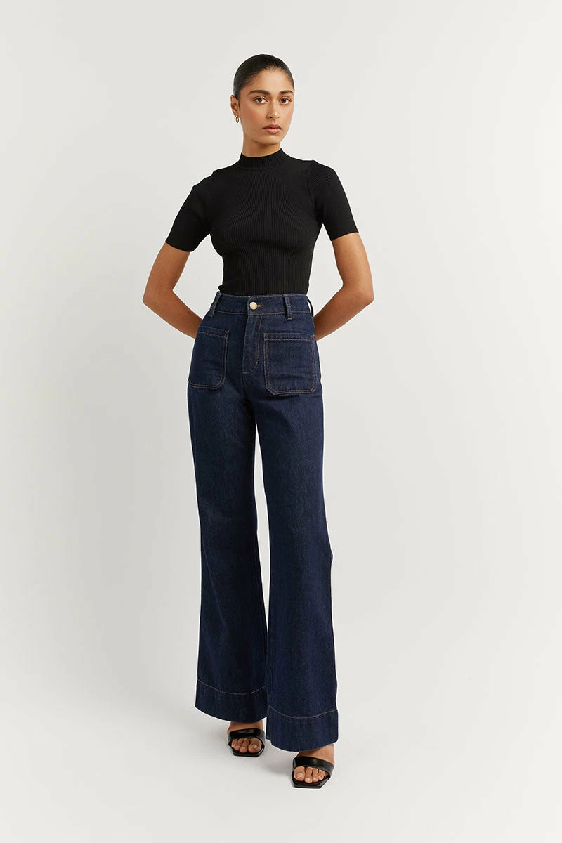 DISSH PERI INDIGO DENIM WIDE LEG JEAN 3 DISSH PERI INDIGO DENIM WIDE LEG JEAN - Image 3