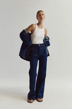 DISSH PERI INDIGO DENIM WIDE LEG JEAN