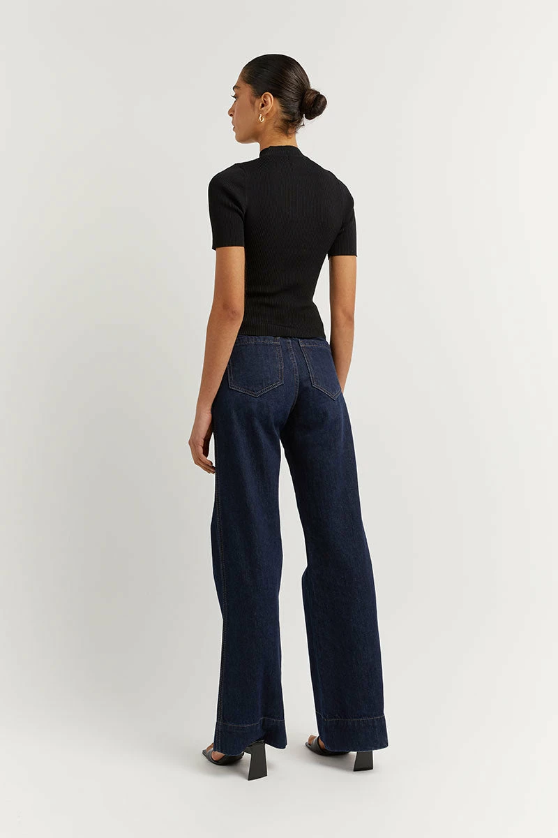DISSH PERI INDIGO DENIM WIDE LEG JEAN 5 DISSH PERI INDIGO DENIM WIDE LEG JEAN - Image 5