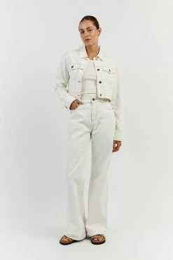 DISSH DEVIN OFF WHITE WIDE LEG DENIM JEAN