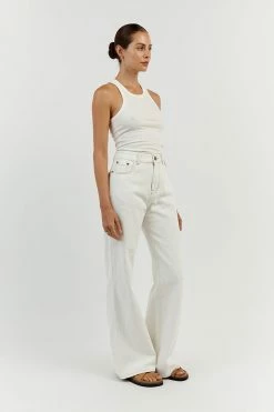 DISSH DEVIN OFF WHITE WIDE LEG DENIM JEAN 7 DISSH DEVIN OFF WHITE WIDE LEG DENIM JEAN -DISSH all-clothing Shop DCD09080OW.105 12