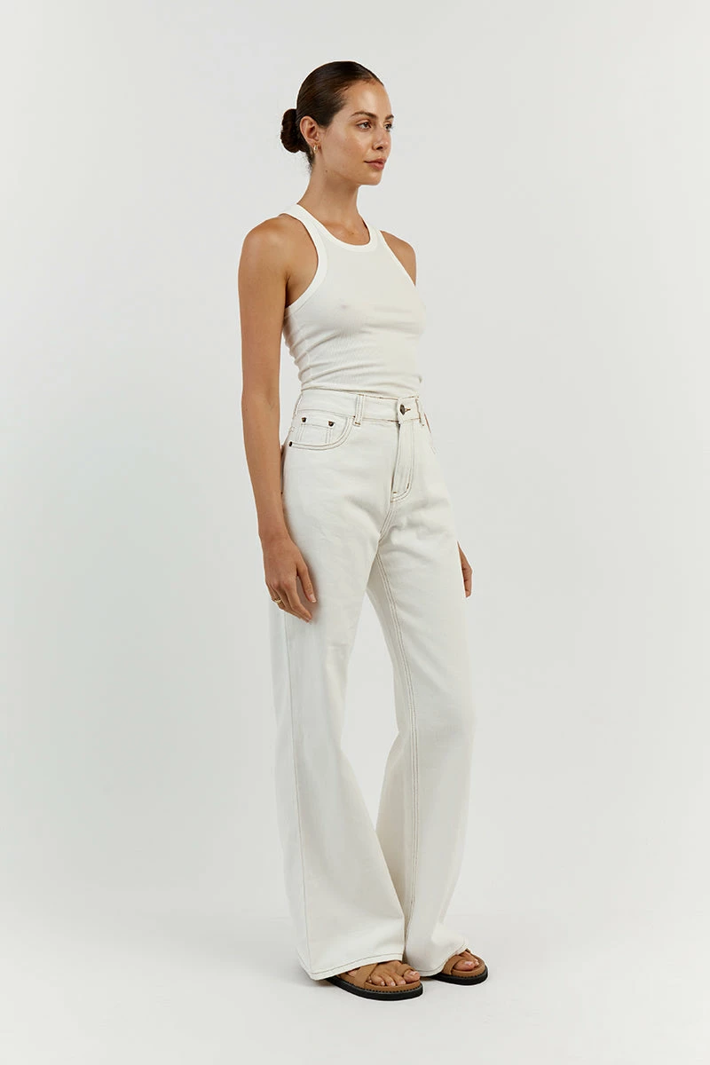 DISSH DEVIN OFF WHITE WIDE LEG DENIM JEAN 3 DISSH DEVIN OFF WHITE WIDE LEG DENIM JEAN - Image 3