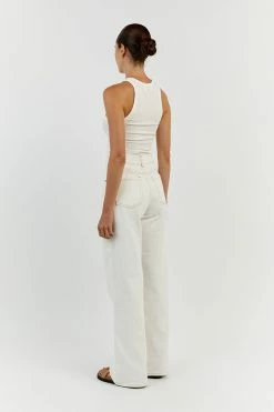 DISSH DEVIN OFF WHITE WIDE LEG DENIM JEAN 8 DISSH DEVIN OFF WHITE WIDE LEG DENIM JEAN -DISSH all-clothing Shop DCD09080OW.105 13