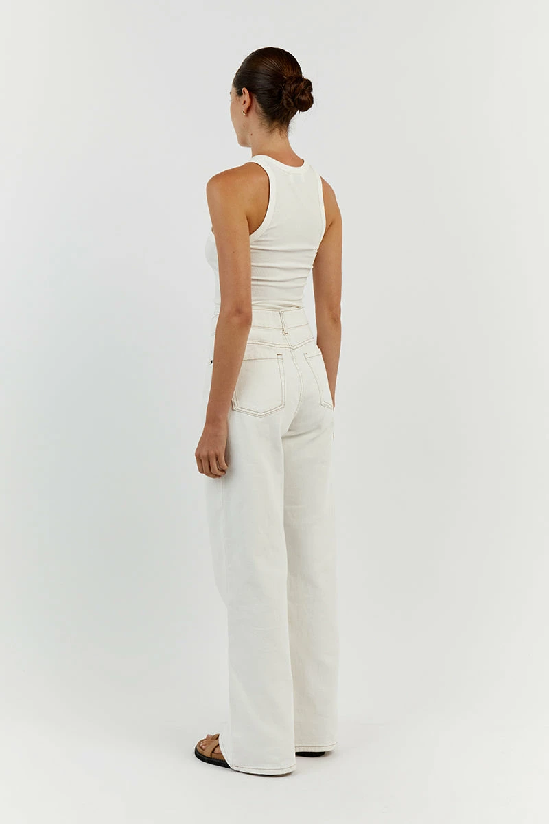 DISSH DEVIN OFF WHITE WIDE LEG DENIM JEAN 4 DISSH DEVIN OFF WHITE WIDE LEG DENIM JEAN - Image 4