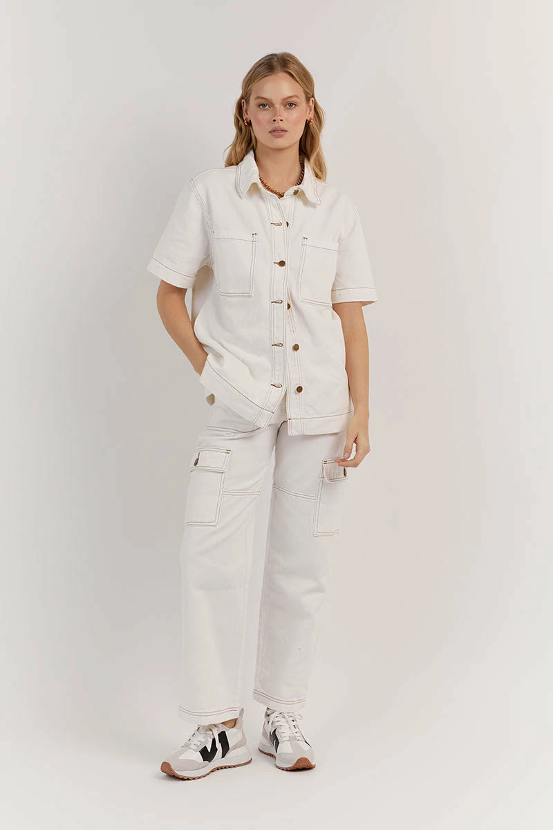 DISSH BRONX OFF WHITE MID RISE CARGO 1 DISSH BRONX OFF WHITE MID RISE CARGO