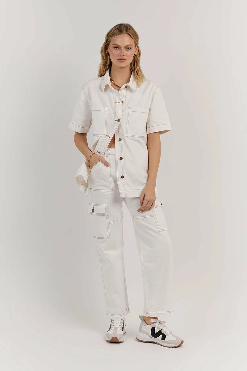 DISSH BRONX OFF WHITE MID RISE CARGO 2 DISSH BRONX OFF WHITE MID RISE CARGO - Image 2