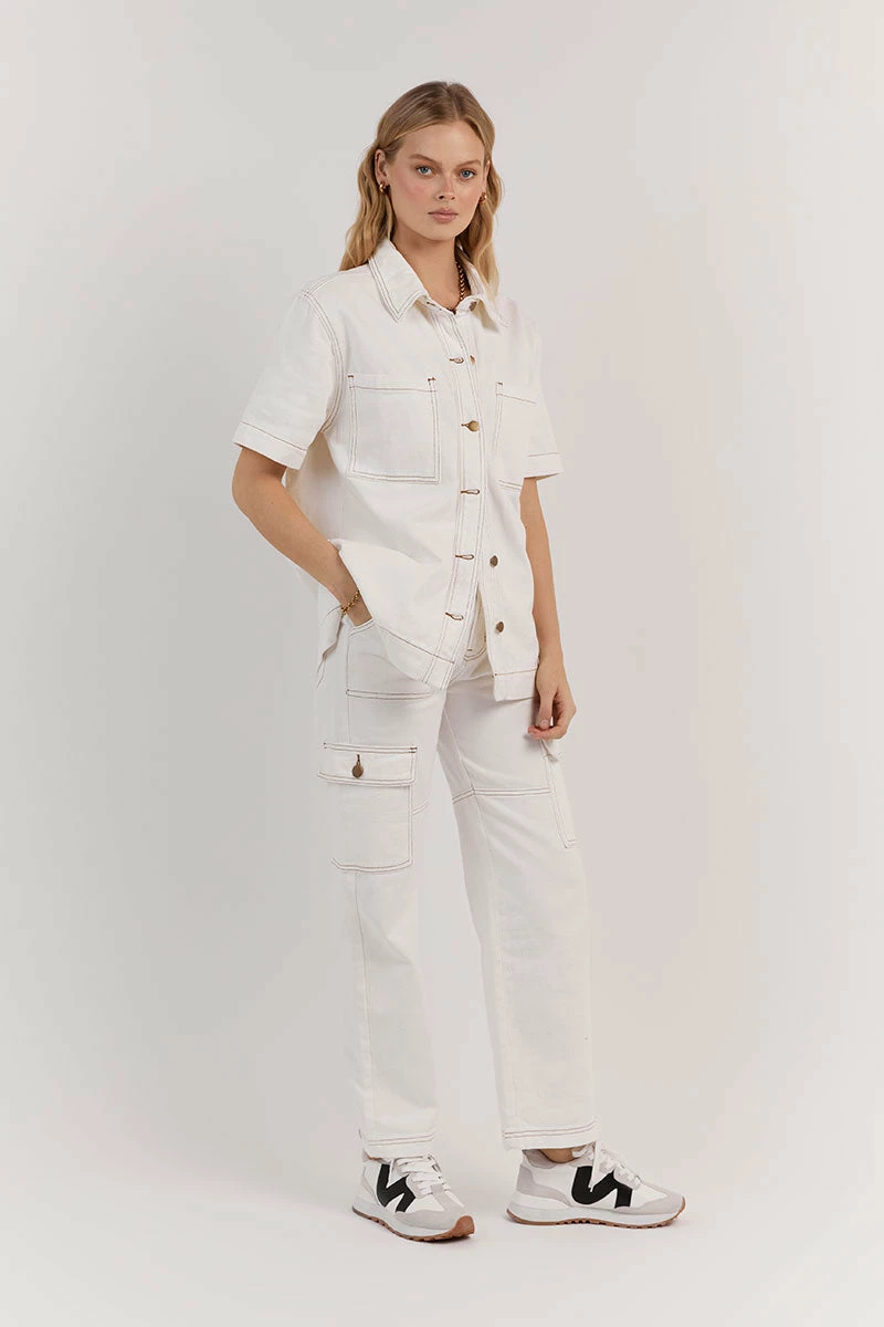 DISSH BRONX OFF WHITE MID RISE CARGO 3 DISSH BRONX OFF WHITE MID RISE CARGO - Image 3