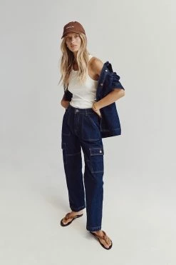 DISSH BRONX INDIGO MID RISE CARGO