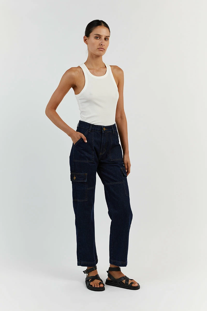 DISSH BRONX INDIGO MID RISE CARGO 3 DISSH BRONX INDIGO MID RISE CARGO - Image 3