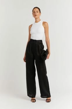 DISSH NORAH BLACK LINEN PANT