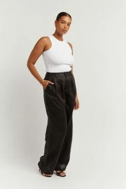DISSH NORAH BLACK LINEN PANT 17 DISSH NORAH BLACK LINEN PANT -DISSH all-clothing Shop DDF10015BK.600 11