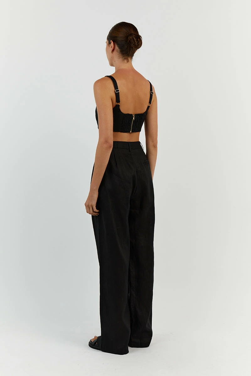 DISSH NORAH BLACK LINEN PANT 10 DISSH NORAH BLACK LINEN PANT - Image 10
