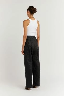 DISSH NORAH BLACK LINEN PANT 14 DISSH NORAH BLACK LINEN PANT -DISSH all-clothing Shop DDF10015BK.600 3 1