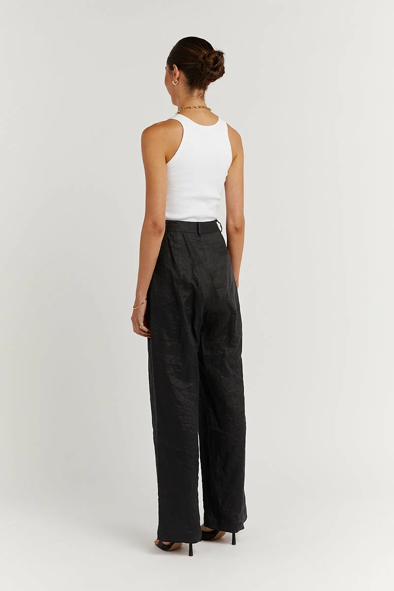 DISSH NORAH BLACK LINEN PANT 3 DISSH NORAH BLACK LINEN PANT - Image 3