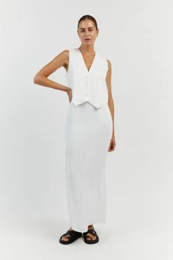 DISSH BANKS WHITE LINEN VEST 8 DISSH BANKS WHITE LINEN VEST -DISSH all-clothing Shop DFS01002WE.100 11