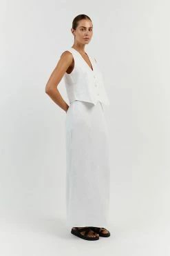 DISSH BANKS WHITE LINEN VEST 9 DISSH BANKS WHITE LINEN VEST -DISSH all-clothing Shop DFS01002WE.100 12