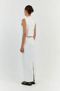 DISSH BANKS WHITE LINEN VEST 10 DISSH BANKS WHITE LINEN VEST -DISSH all-clothing Shop DFS01002WE.100 13