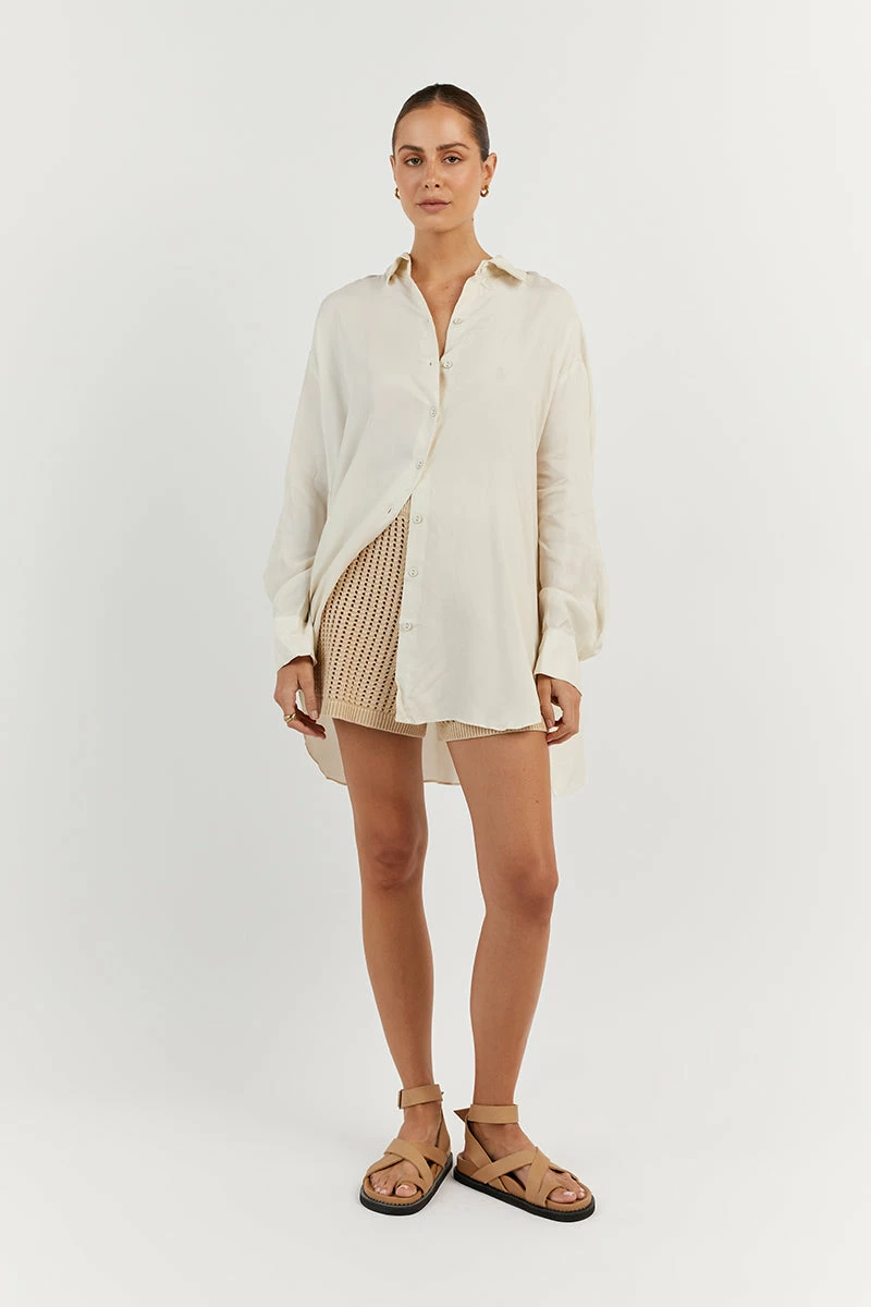DISSH ELLISON CREAM OVERSIZED SHIRT 1 DISSH ELLISON CREAM OVERSIZED SHIRT