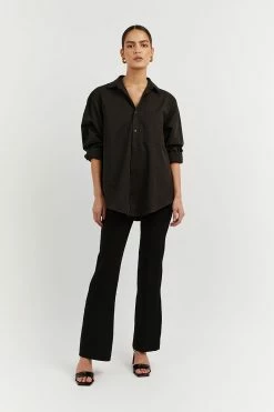 DISSH MAXIE BLACK L/SLEEVE COTTON SHIRT