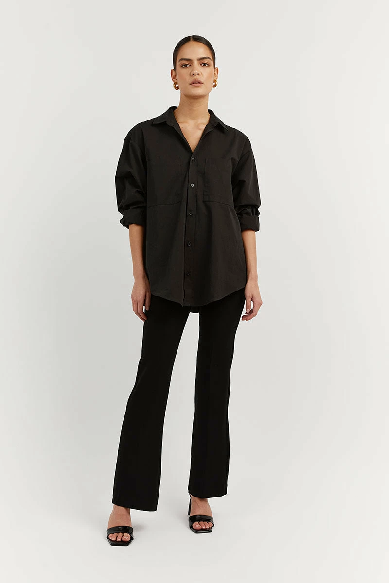 DISSH MAXIE BLACK L/SLEEVE COTTON SHIRT 1 DISSH MAXIE BLACK L/SLEEVE COTTON SHIRT