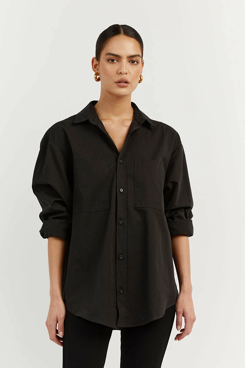 DISSH MAXIE BLACK L/SLEEVE COTTON SHIRT 2 DISSH MAXIE BLACK L/SLEEVE COTTON SHIRT - Image 2