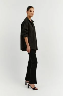 DISSH MAXIE BLACK L/SLEEVE COTTON SHIRT 7 DISSH MAXIE BLACK L/SLEEVE COTTON SHIRT -DISSH all-clothing Shop DFS03149BK.600 2