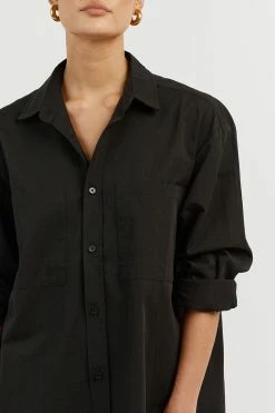 DISSH MAXIE BLACK L/SLEEVE COTTON SHIRT 8 DISSH MAXIE BLACK L/SLEEVE COTTON SHIRT -DISSH all-clothing Shop DFS03149BK.600 3