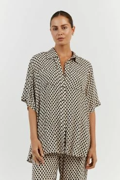 DISSH MAE BLACK/BEIGE GEO VACATION SHIRT 8 DISSH MAE BLACK/BEIGE GEO VACATION SHIRT -DISSH all-clothing Shop DFS03152BEI.180 11