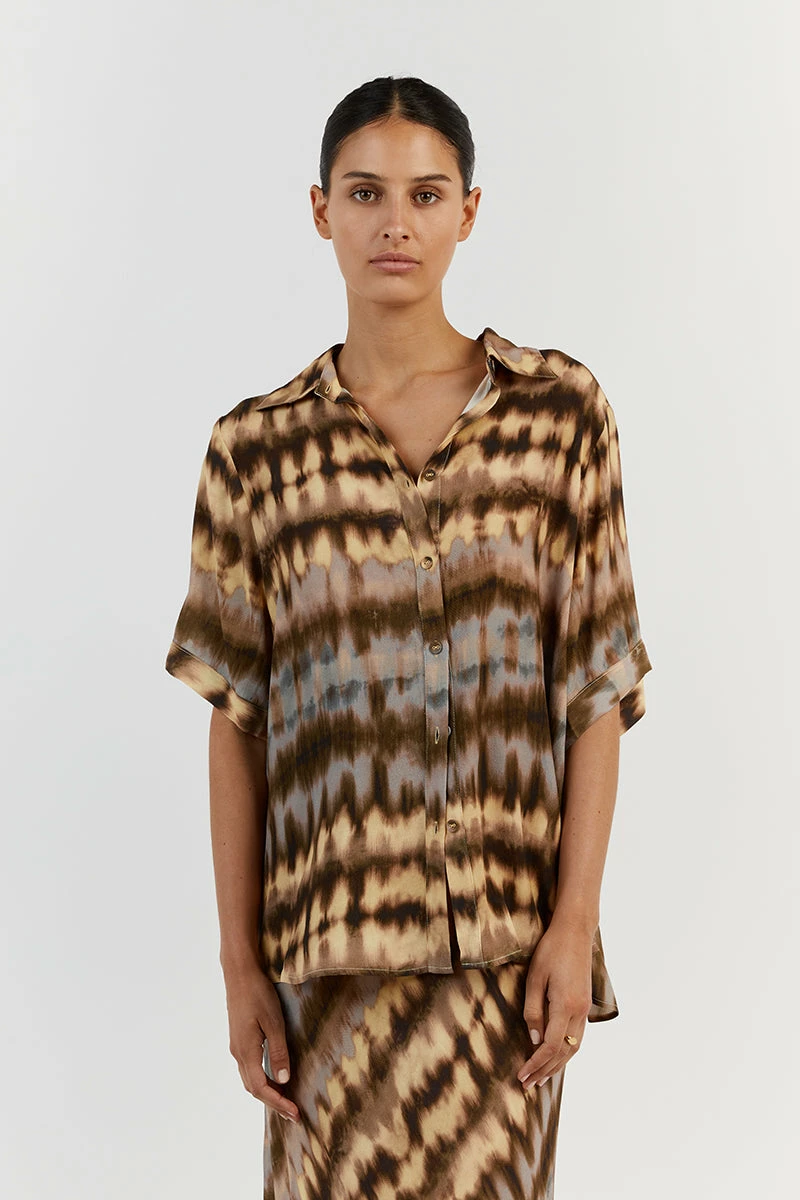 DISSH GABI TIE DYE VISCOSE VACATION SHIRT 3 DISSH GABI TIE DYE VISCOSE VACATION SHIRT - Image 3
