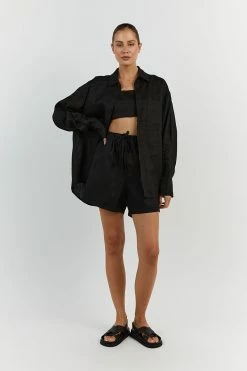 DISSH HAZEL BLACK LINEN SHIRT