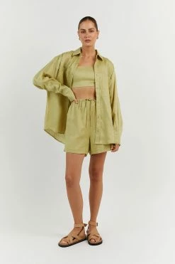 DISSH HAZEL LIME LINEN SHIRT