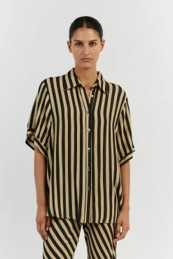 DISSH CLEMENCE WHEAT STRIPE SHIRT 8 DISSH CLEMENCE WHEAT STRIPE SHIRT -DISSH all-clothing Shop DFS03159STR.104 11