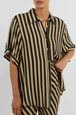DISSH CLEMENCE WHEAT STRIPE SHIRT 9 DISSH CLEMENCE WHEAT STRIPE SHIRT -DISSH all-clothing Shop DFS03159STR.104 14