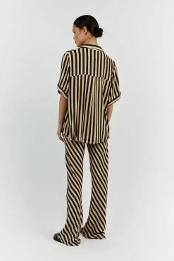 DISSH CLEMENCE WHEAT STRIPE SHIRT 7 DISSH CLEMENCE WHEAT STRIPE SHIRT -DISSH all-clothing Shop DFS03159STR.104 3