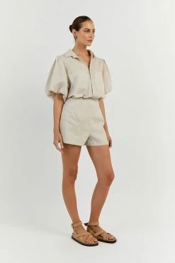 DISSH MONTY NATURAL LINEN SLEEVE SHIRT 7 DISSH MONTY NATURAL LINEN SLEEVE SHIRT -DISSH all-clothing Shop DFS03161NAT.150 12